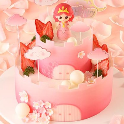 梦幻城堡双层蛋糕